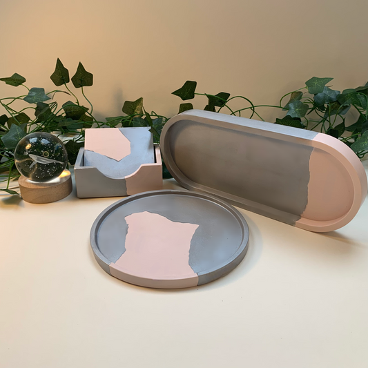 FACE | Full set of tray, plate and coasters